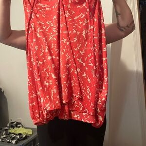 Red Patterned Women's Top